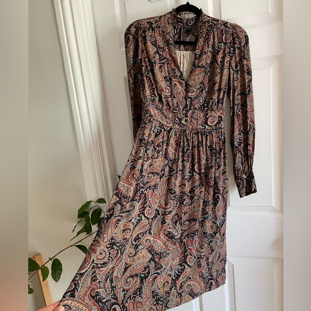 NWOT vintage vibes - MANGO Elegant Paisley Long Sleeve Dress